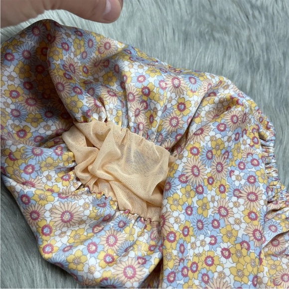 Zara Multicolored Floral Balloon Crop Top Size Medium - Picture 5 of 9